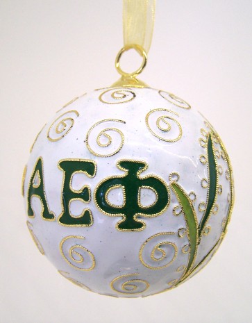 AEPhi Round Wt Ornament
