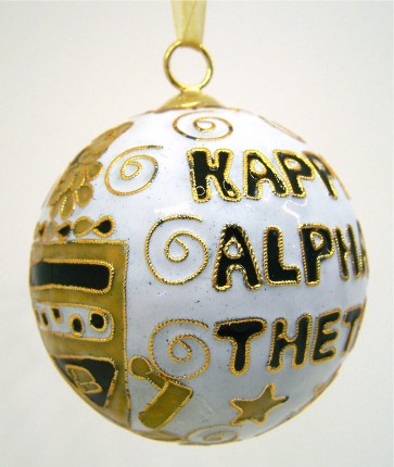 Theta Round Wt Ornament