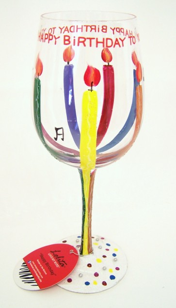 birthday wine glass