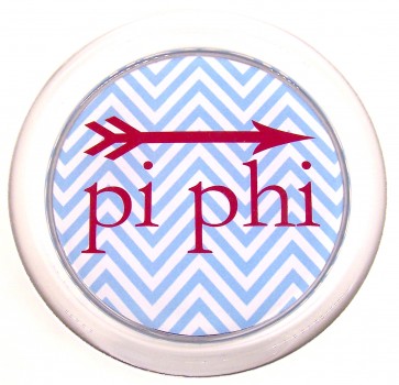 PiPhi Decoupage Coaster - Blue Chevron w/ Arrow