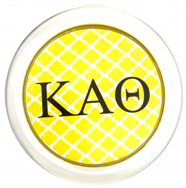 Theta Decoupage Coaster - Yellow Trellis 