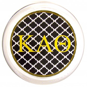 Theta Decoupage Coaster - Black Trellis 