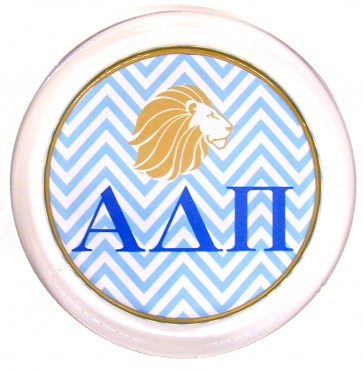 ADPi Decoupage Coaster - Blue Chevron w/ Lion