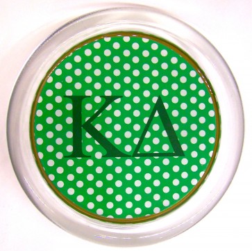 KD Decoupage Coaster - Green Polka Dot