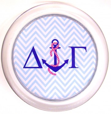 DG Decoupage Coaster - Blue Chevron w/ Anchor