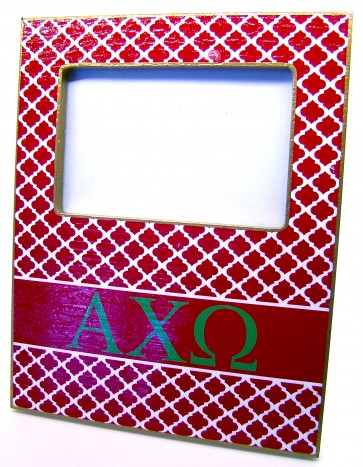 AChiO Decoupage Picture Frame - Red Trellis