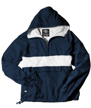 Embroidered Rugby Striped Rain Jacket