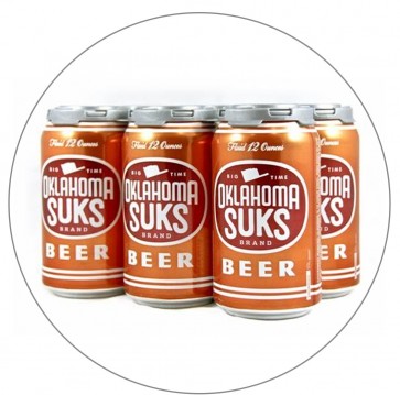 OU SUCKS BEER STICKER - 3.5"