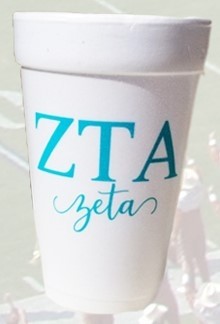SORORITY SCRIPT STYROFOAM CUP 10 PACK