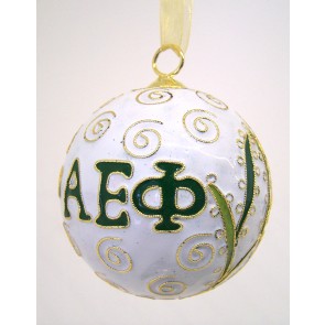 AEPhi Round Wt Ornament