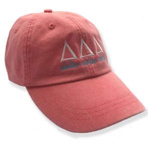 Embroidered Coral Sorority Letter Hat