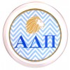 ADPi Decoupage Coaster - Blue Chevron w/ Lion